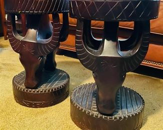 #64___$90
Pair of gazelle wood stools • 18high 11across