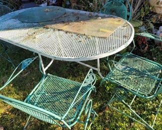 Downer's Grove metal patio table and 4 chairs $250