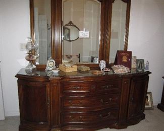 American Furniture Company, Brooklyn, N.Y. 4 pieces plus 3 panel mirror