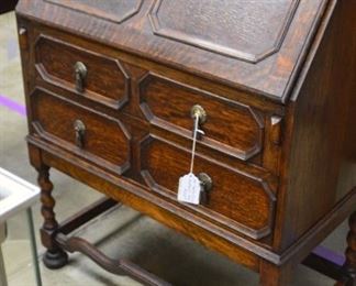 Oak Barley Twist Dropfront  Desk 