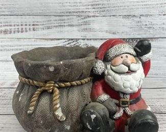 Christmas Themed Santa Bag Planter Holder