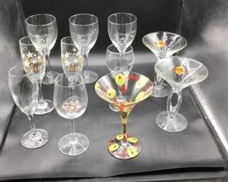 Lot of Wine and Cocktail Glasses