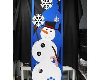 Saint Nicks Choice Vertical Christmas Snowman and Snowflake Banner