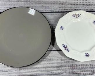 Set of White and Grey Plates