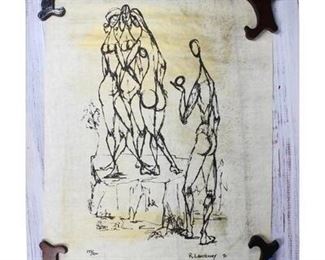 Vintage Antique Collectible R. Lansbury Signed and Numbered Print