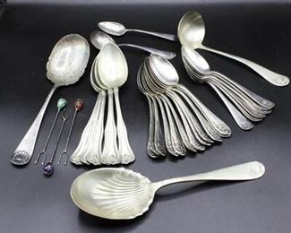 Vintage Antique Lot of Silverware Kitchenware Spoons