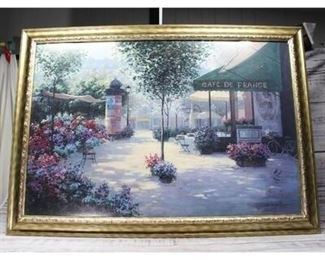 Vintage Framed Print My Favorite Cafe by Christa Kieffer
