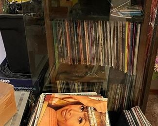 Piles of LP Vinyl records 