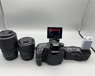 Sony A7 24.3MP Camera $950 2 Lenses Vertical Grip Mint Condition. M# Alpha SLT-A77, SAL55300 A-Mount,  SAL18135 A-Mount, Vertical Grip VG-C70AM inculdes boxes & manuals
