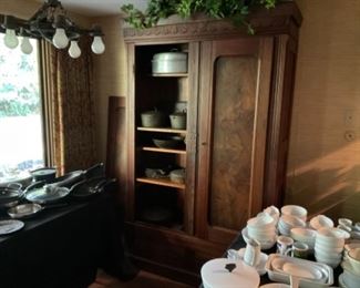 WALNUT WALDROBE. VERY NICE.  KNOCK DOWN