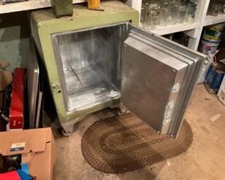 OLD METAL SAFE.  YOU BUY YOU HALL IT