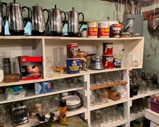 COFFEE POT COLLECTION AND ORGINAL OLD NEVER OPEN COFFEE