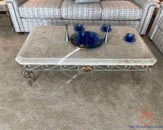 Stone Topped Coffee Table