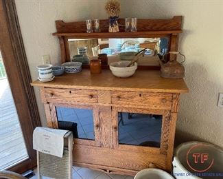Antique Glass Front Sideboard