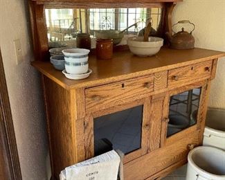 Antique Glass Front Sideboard