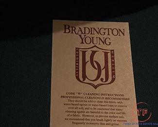 BRADINGTON YOUNG Leather Wingback Chair with Ottoman