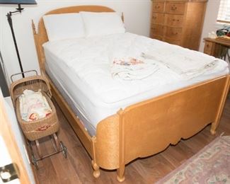 Birdseye Maple Double Bed and Mattress