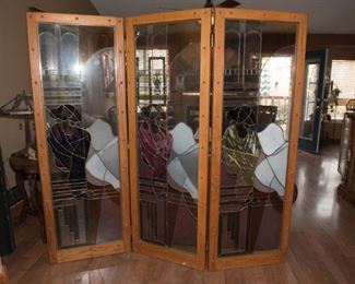 Stained Glass Folding Room Divider