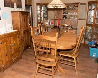 Oval Oak Dining Table and Chairs 