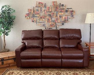 Arizona Leather Lyndsey Reclining Sofa w Matching Electric Reclining Chair