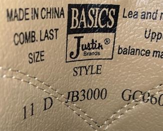 Justin Men’s Boots sz 11