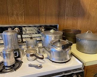 aluminum kitchenwares and cast iron dutch ovens