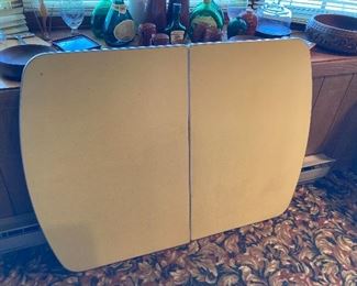 gold melamine and chrome table top