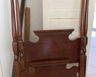 cherry 4-post twin bed--complete