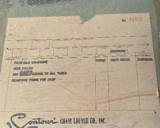 original order form, Contour chair-lounge