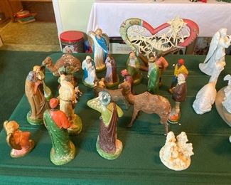 German papier mache nativity figures