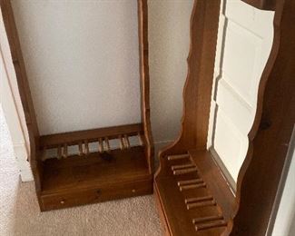 homemade wall-mountable upright gun racks 