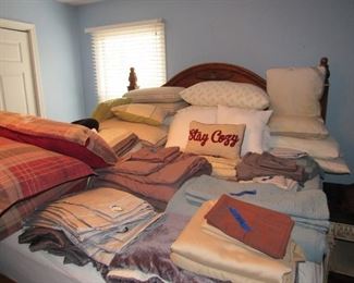 Comforters, blankets, sheets, pillows