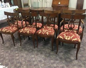 set of 8 eagle carved Mahogany Dining chairs