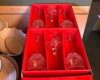 Czechoslovakian crystal stemware 