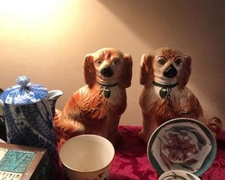 Pair Staffordshire dogs