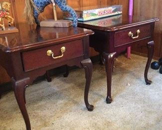 Pair mahogany end tables