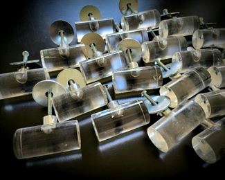 Set of 23 mid-century acrylic door/drawer pulls $45