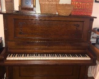 Antique Kranich & Bach upright piano, circa 1900. Gorgeous cabinet (54”L, 54”H, 27”D) 