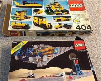 Vintage LEGO sets: 497 Galaxy Explorer, 404 Building Set, 6970 Beta-1 Command Base