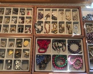 ewelry - earrings, necklaces, a few cufflinks