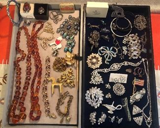 Jewelry: Amber necklaces, silver rings, Eisenberg Ice brooch & earrings, a few Native American pieces