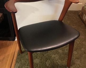 Single Danish teak chair - Erik Kirkegaard (28.5”H, 23.5”W, 19”D)