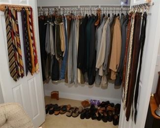 men's suits 42, pants 34/30, ties, belts, shoes 8 1/2