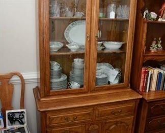 matching Knob Creek oak china cabinet