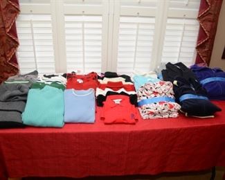 ladies sweaters, pajamas, lounge/jogging sets 