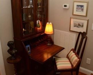 secretary (open) and chair. Mangum prints