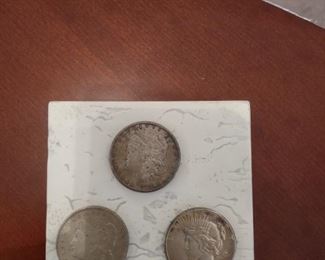 1889, 1921, and 1922 silver dollars