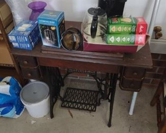 Singer sewing machine, coffee maker, water filter