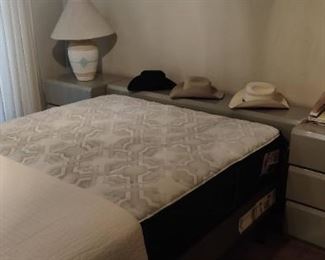 Queen Bed with nightstand / headboard