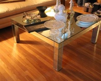 Vintage mirrored cocktail table